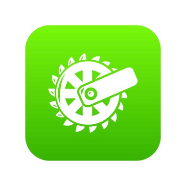 Araştırma kesme tekerlek yeşil simge vektör