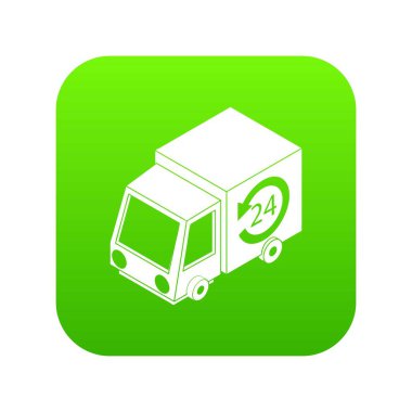24 saat teslimat yeşil simge vektör