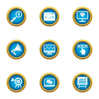 Sütun simgeler kümesi, düz stil