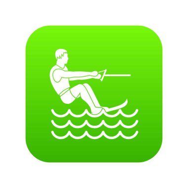 Su kayağı adam simgesi dijital yeşil