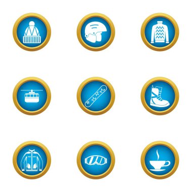 Kat Icons set, düz stil