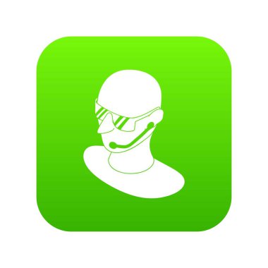 Güvenlik adam yeşil simge vektör