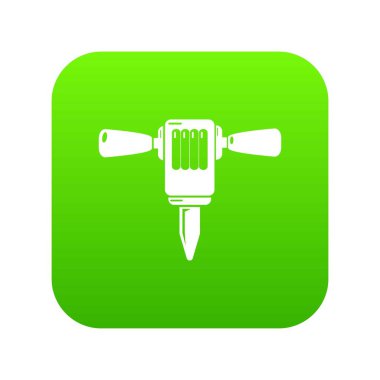 Araştırma çekiç matkap yeşil simge vektör