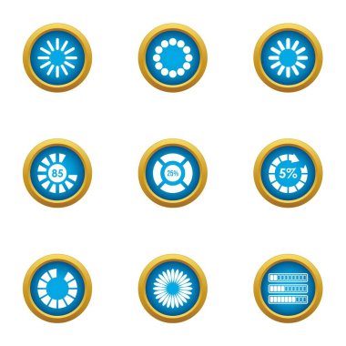 Yükleyici Icons set, düz stil