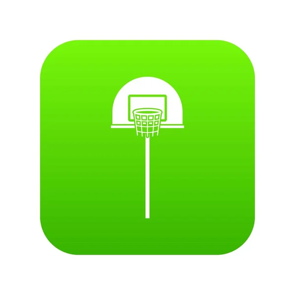 Street basket hoop ikonen digital green — Stock vektor