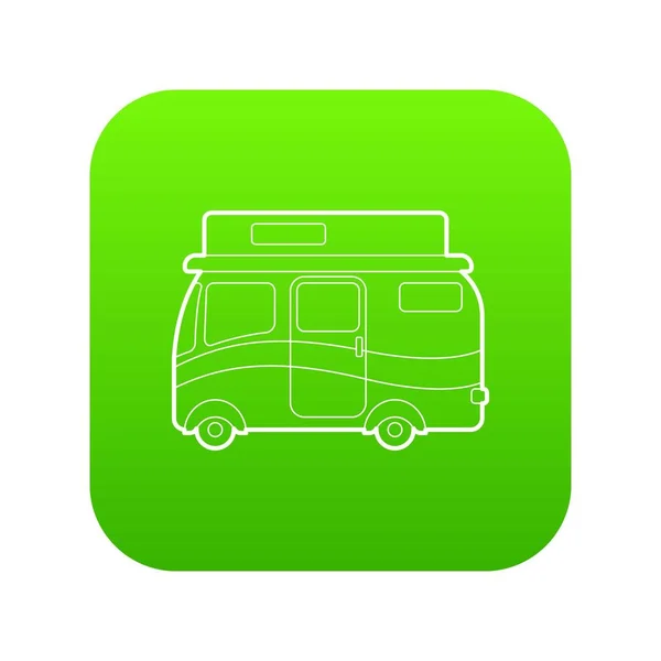 Зеленый вектор туристического фургона — стоковый вектор