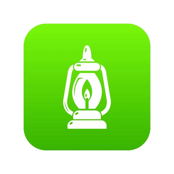 Lámpara minera icono verde vector — Archivo Imágenes Vectoriales