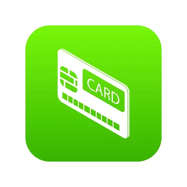 Credit card icon green vector — Stock Vector