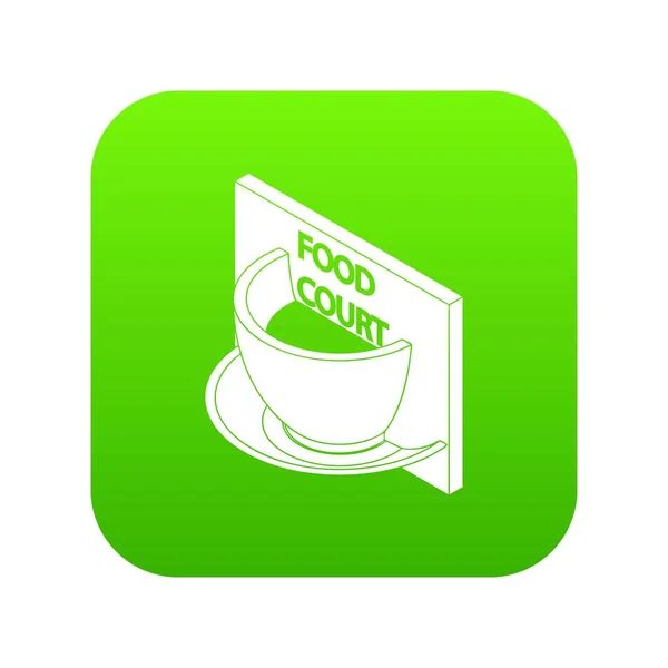 Jídlo soudu ikonu zelené vektor — Stockový vektor
