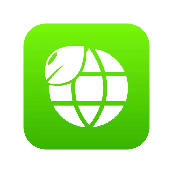 Ecología globo terráqueo icono verde vector — Vector de stock