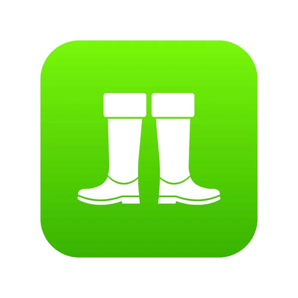 Rubber boots icon digital green — Stock Vector