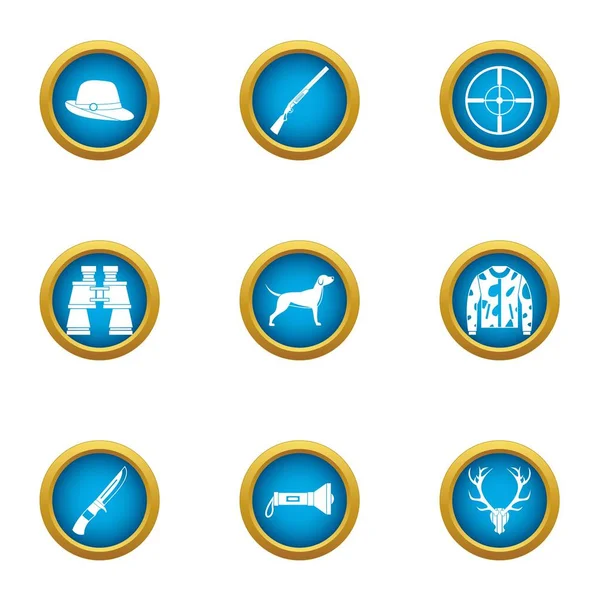 Determination icons set, flat style — Stock Vector