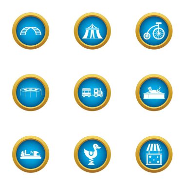 Eğlence zevk Icons set, düz stil