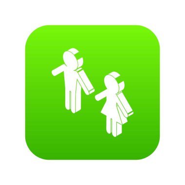 Kadın ve erkek için Pazar yeşil simge vektör