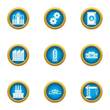 Ticari büyüme Icons set, düz stil