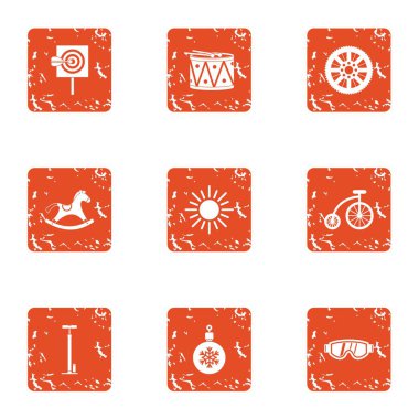 Kış öğle vakti simgeler kümesi, grunge style