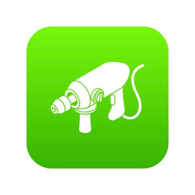 Büyük kablolu matkap yeşil simge vektör