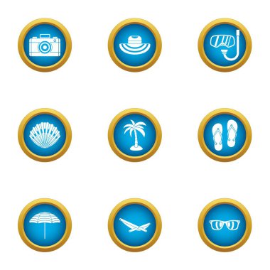 Fotoğraf rapor Icons set, düz stil