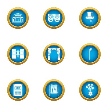 Vizor Icons set, düz stil