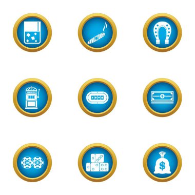 Zafer Icons set, düz stil teorisi