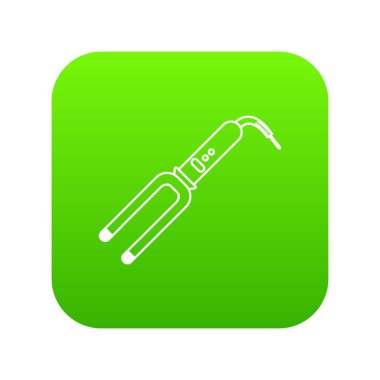 Saç kıvırmak yeşil simge vektör