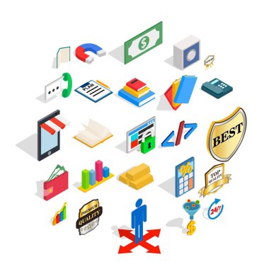 Para simgeler kümesi, izometrik stilini kaydetme