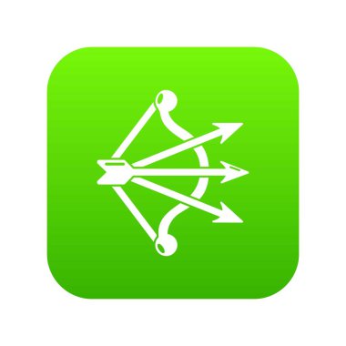 Yay ve ok ekipman yeşil simge vektör