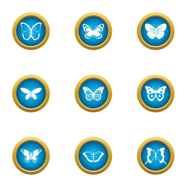 Pipistrelle icons set, flat style — Stock Vector