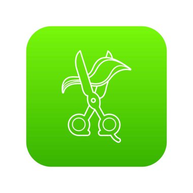 Saç kesimi yeşil simge vektör