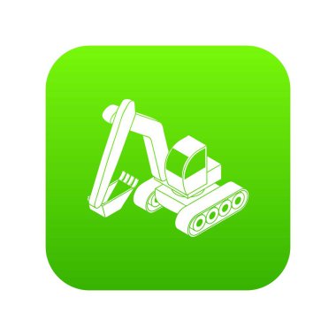 Ekskavatör yeşil simge vektör
