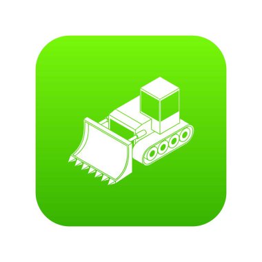 Buldozer yeşil simge vektör
