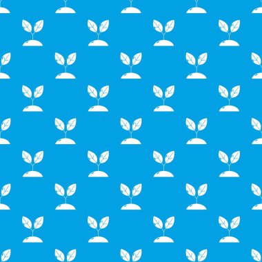 Bitki filiz desen vektör kesintisiz mavi