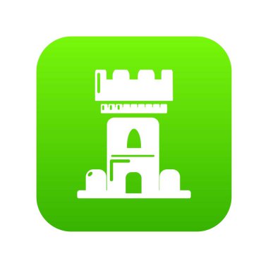 Kale kule yeşil simge vektör