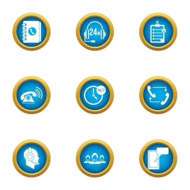 Icons set, düz stil çağırmak