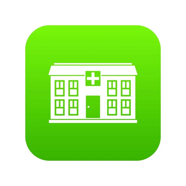 Kórházi ikon digitális zöld — Stock Vector