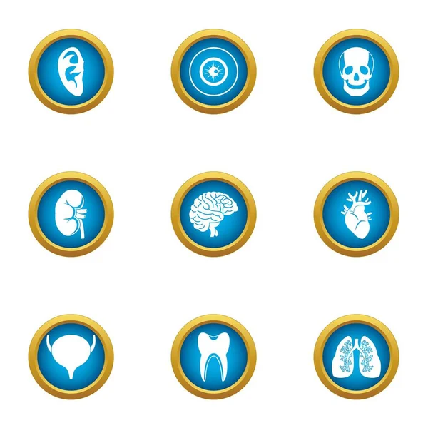 Spleen Icons Set Flat Set Spleen Vector Icons Web Isolated — Stock Vector