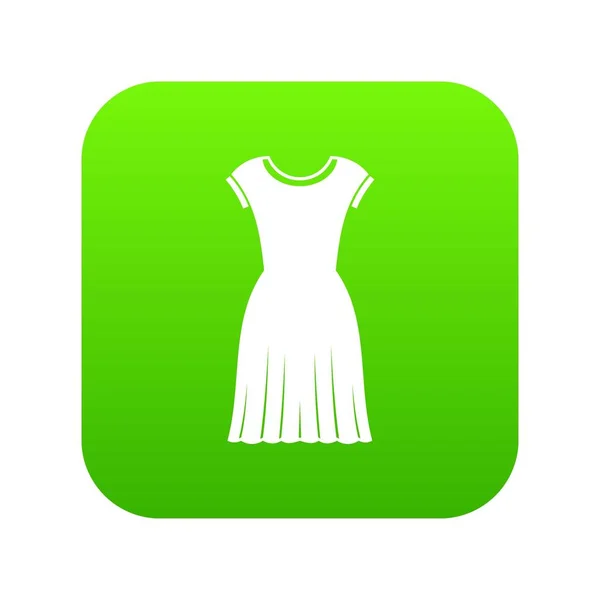 Kadın elbise simgesi dijital yeşil — Stok Vektör