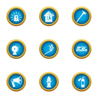 Duyuru Icons set, düz stil