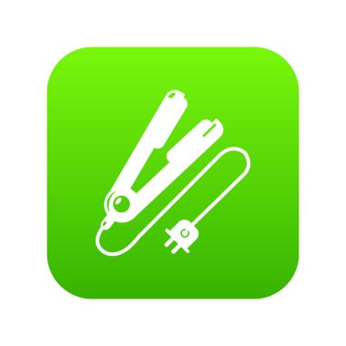 Saç düzleştirici yeşil simge vektör