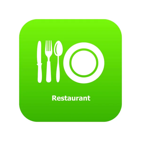 Διάνυσμα πράσινο εικονίδιο εστιατόριο — Διανυσματικό Αρχείο