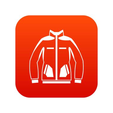 Erkek kış ceket simgesi dijital kırmızı