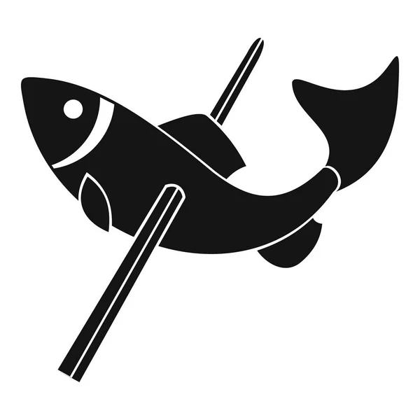 Fishing icon, simple style — Stock Vector