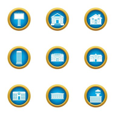 Tıbbi inşa simgeler kümesi, düz stil