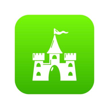 Yeşil simge vektör yapı Castle
