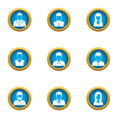 Temsilcisi Icons set, düz stil