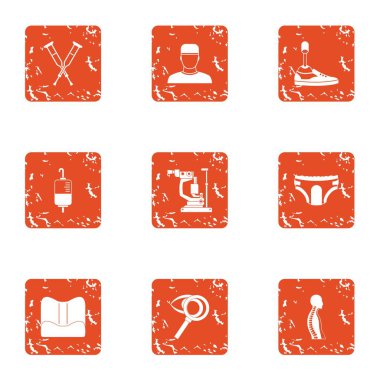 Düz arka simgeler kümesi, grunge tarzı