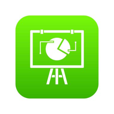 Flip chart istatistikleri simgesi dijital yeşil ile