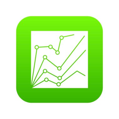 Financial statistics icon digital green clipart
