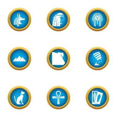 Mısır zaman simgeleri ayarla, stil düz