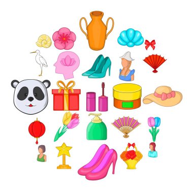 Güzellik Icons set, karikatür tarzı